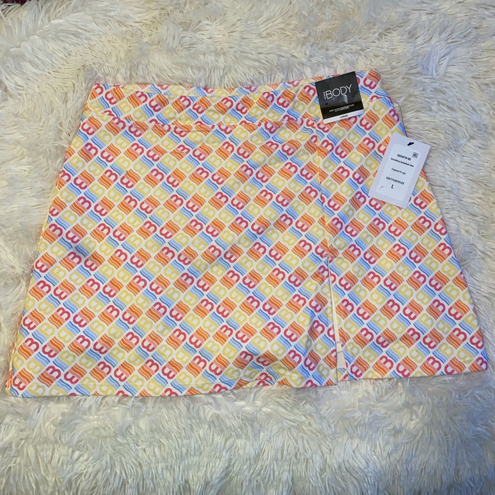NWT Cotton On Multi-color Body Smoothing Basketball Diagonal B Logo Skort